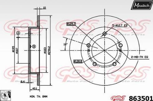 Maxtech 863501.0080 - Гальмівний диск autozip.com.ua