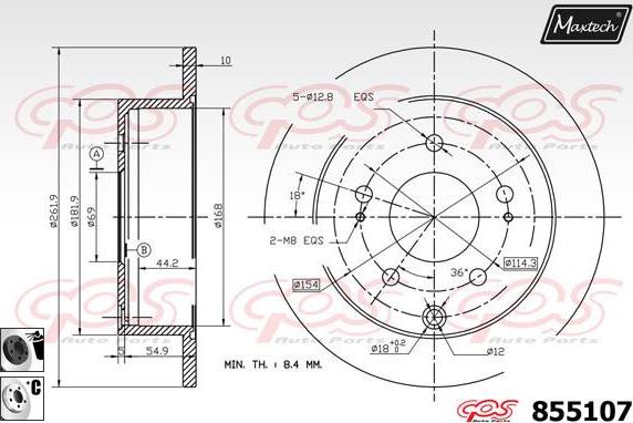 Maxtech 863502 - Гальмівний диск autozip.com.ua