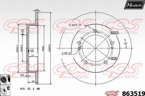 Maxtech 863519.6060 - Гальмівний диск autozip.com.ua