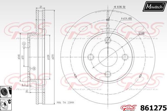 Maxtech 863515 - Гальмівний диск autozip.com.ua