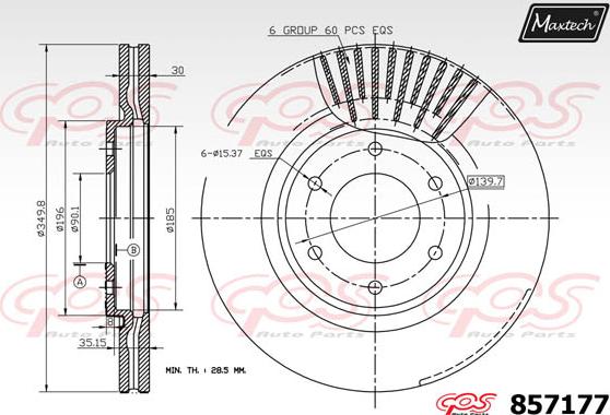 Maxtech 863513 - Гальмівний диск autozip.com.ua