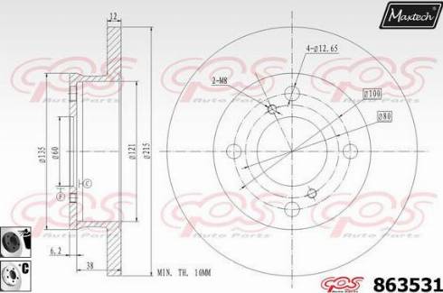 Maxtech 863531.6060 - Гальмівний диск autozip.com.ua