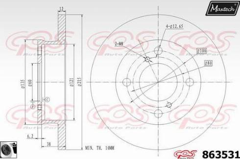 Maxtech 863531.0060 - Гальмівний диск autozip.com.ua