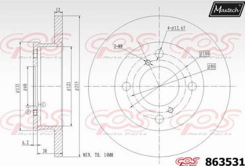 Maxtech 863531.0000 - Гальмівний диск autozip.com.ua