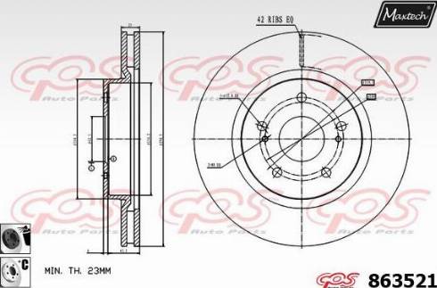 Maxtech 863521.6060 - Гальмівний диск autozip.com.ua