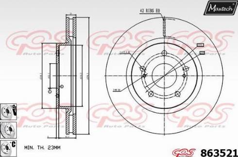 Maxtech 863521.6980 - Гальмівний диск autozip.com.ua