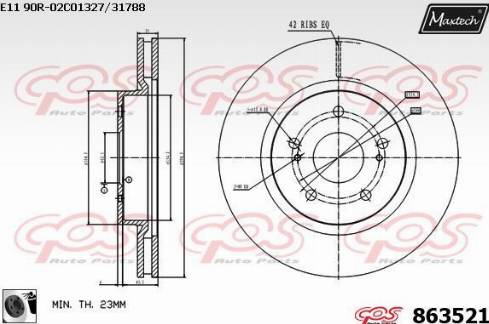 Maxtech 863521.0060 - Гальмівний диск autozip.com.ua