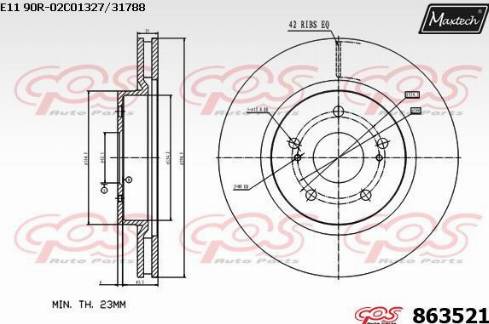 Maxtech 863521.0000 - Гальмівний диск autozip.com.ua