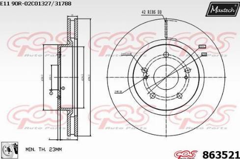 Maxtech 863521.0080 - Гальмівний диск autozip.com.ua