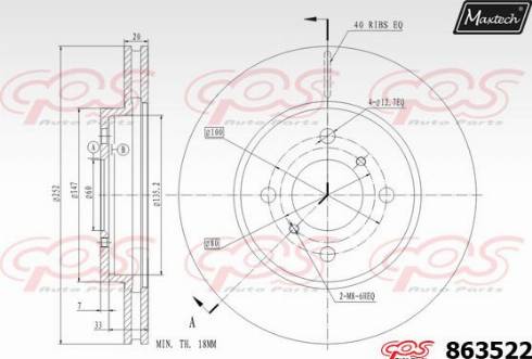 Maxtech 863522.0000 - Гальмівний диск autozip.com.ua