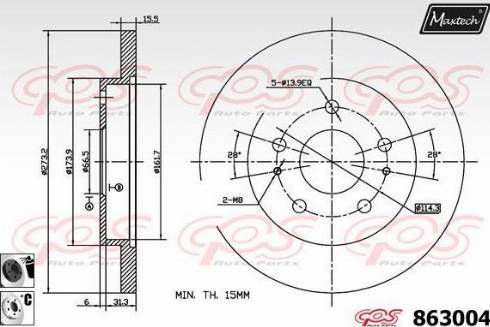 Maxtech 863004.6060 - Гальмівний диск autozip.com.ua