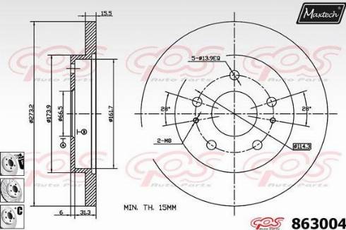 Maxtech 863004.6980 - Гальмівний диск autozip.com.ua