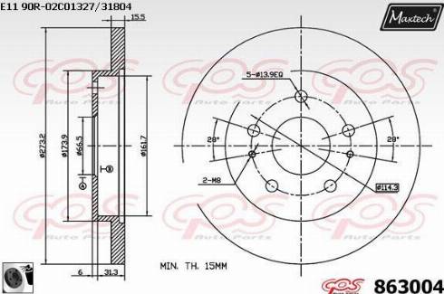 Maxtech 863004.0060 - Гальмівний диск autozip.com.ua