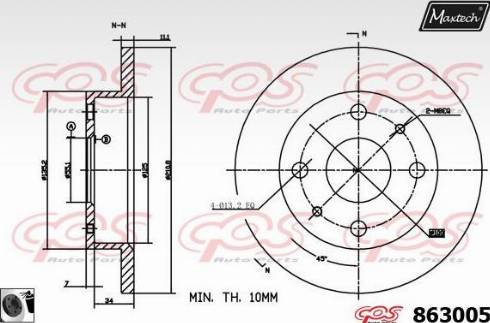 Maxtech 863005.0060 - Гальмівний диск autozip.com.ua