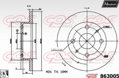 Maxtech 863005.0080 - Гальмівний диск autozip.com.ua