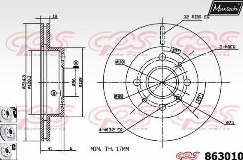 Maxtech 863010.6880 - Гальмівний диск autozip.com.ua