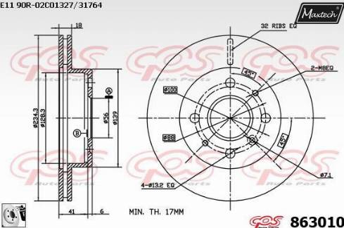 Maxtech 863010.0080 - Гальмівний диск autozip.com.ua