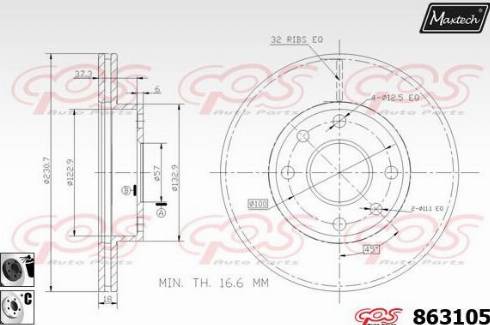 Maxtech 863105.6060 - Гальмівний диск autozip.com.ua