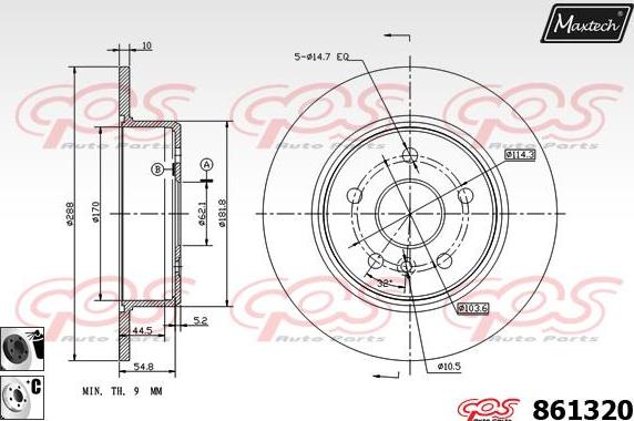 Maxtech 863101 - Гальмівний диск autozip.com.ua