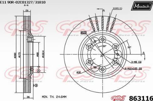 Maxtech 863116.0000 - Гальмівний диск autozip.com.ua