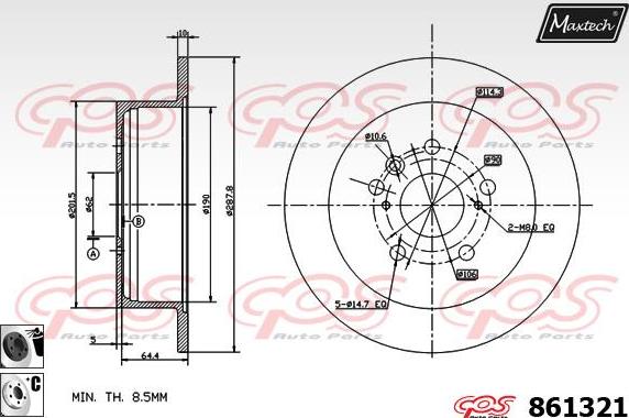 Maxtech 863113 - Гальмівний диск autozip.com.ua