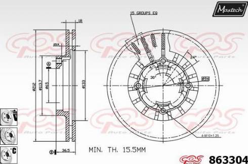 Maxtech 863304.6880 - Гальмівний диск autozip.com.ua