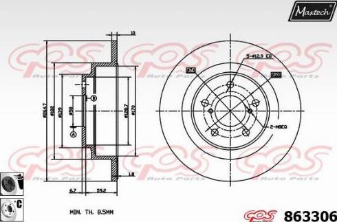 Maxtech 863306.6060 - Гальмівний диск autozip.com.ua