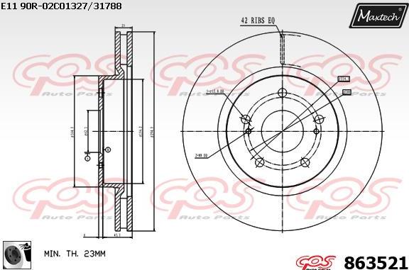 Maxtech 863306 - Гальмівний диск autozip.com.ua