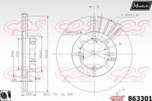 Maxtech 863301.0060 - Гальмівний диск autozip.com.ua