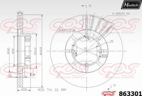 Maxtech 863301.0000 - Гальмівний диск autozip.com.ua