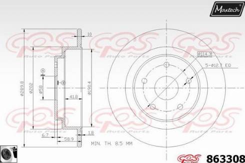 Maxtech 863308.0060 - Гальмівний диск autozip.com.ua