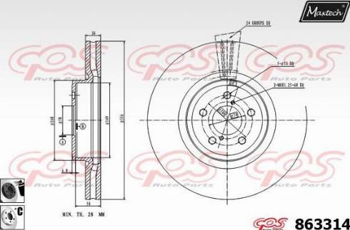 Maxtech 863314.6060 - Гальмівний диск autozip.com.ua