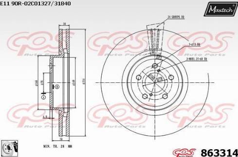 Maxtech 863314.0080 - Гальмівний диск autozip.com.ua