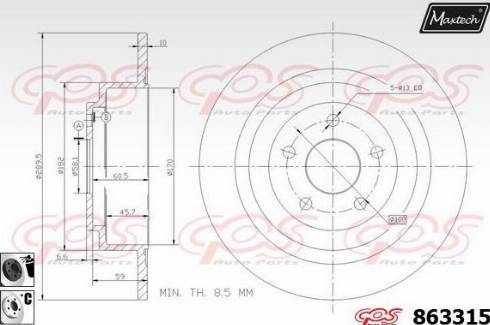 Maxtech 863315.6060 - Гальмівний диск autozip.com.ua