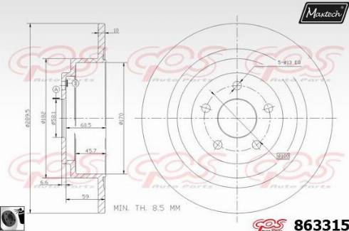 Maxtech 863315.0060 - Гальмівний диск autozip.com.ua