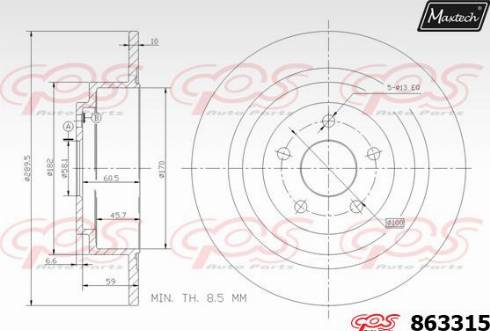 Maxtech 863315.0000 - Гальмівний диск autozip.com.ua