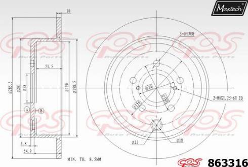 Maxtech 863316.0000 - Гальмівний диск autozip.com.ua