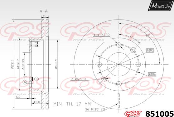 Maxtech 863318 - Гальмівний диск autozip.com.ua