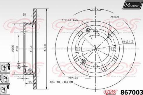 Maxtech 867003.6880 - Гальмівний диск autozip.com.ua