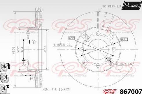 Maxtech 867007.6880 - Гальмівний диск autozip.com.ua