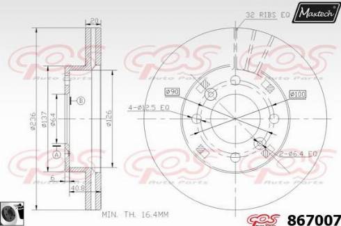 Maxtech 867007.0060 - Гальмівний диск autozip.com.ua