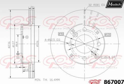 Maxtech 867007.0000 - Гальмівний диск autozip.com.ua