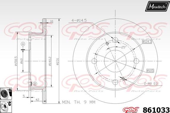 Maxtech 800110 - Болт, диск гальмівного механізму autozip.com.ua