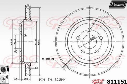 Maxtech 811151.6060 - Гальмівний диск autozip.com.ua