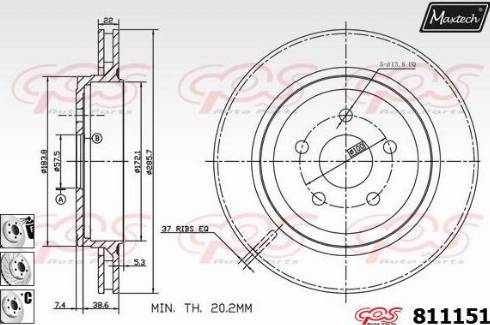 Maxtech 811151.6980 - Гальмівний диск autozip.com.ua