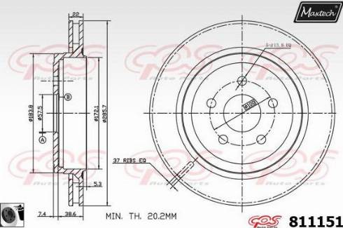 Maxtech 811151.0060 - Гальмівний диск autozip.com.ua