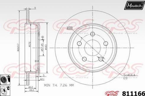 Maxtech 811166.6060 - Гальмівний диск autozip.com.ua