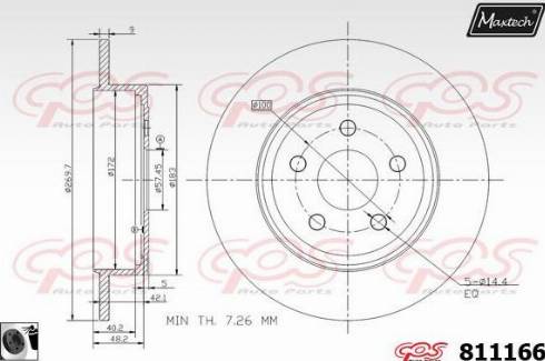 Maxtech 811166.0060 - Гальмівний диск autozip.com.ua