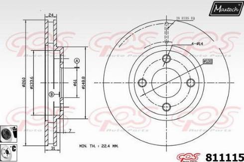 Maxtech 811115.6060 - Гальмівний диск autozip.com.ua