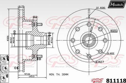 Maxtech 811118.6980 - Гальмівний диск autozip.com.ua